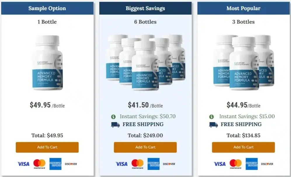 advanced memory formula pricing